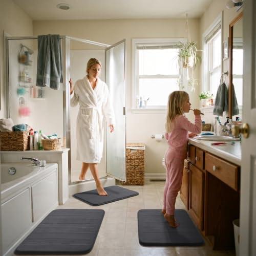 Yimobra 36"x24" + 31.5"x20" + 17"x24" Memory Foam Bath Mat Set 3 Pieces - Image 2
