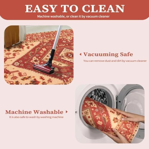 SERISSA 2x3 Washable Non Slip Boho Small Area Rug for Entryway，Red - Image 3