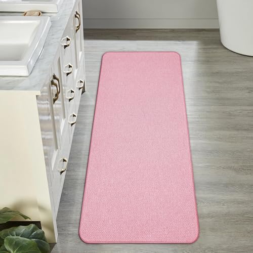 Bosap Bath Mat,Ultra Thin Bathroom Runner Rugs,Large Bath Mats for Bathroom,Quick Dry,Non-Slip,Machine Washable,Low Pile,Bath Rug,Shower Outside,Sink,Home Decor Accessories.Pink,2'x5'（24x60inch） - Image 6