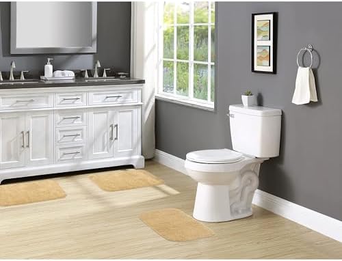 Garland Rug Traditional Nylon Washable Linen 3 Bath Rugs (17" X 24", 21" X 34", 21" X 34") - Soft, Absorbent, and Stylish for Your Bathroom - Image 2
