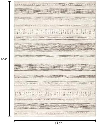Tortania Area Rug Living Room Rugs - 10x14 Washable Large Soft Neutral Boho Moroccan Bohemian Farmhouse Rug Indoor Floor Carpet for Bedroom Under Dining Table Home Office Decor - Beige - Image 2