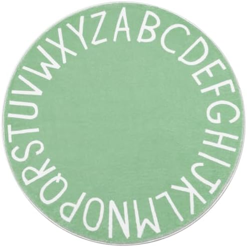 Topotdor Round ABC Area Rug,47 Inch Soft Floor Carpet,Sage Green by Topotdor
