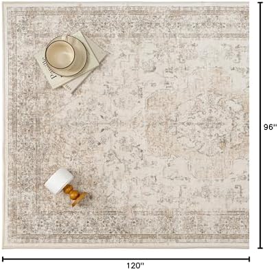 PureCozy Beige Area Rug 8x10 Vintage Oriental Distressed - Image 2