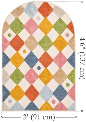 jinchan 3x5 Washable Kids Rug Colorful Nursery Study Corner Arch Chair Mat - Image 2