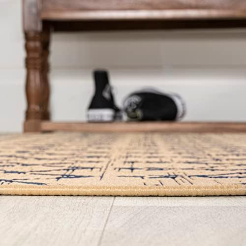 JONATHAN Y Moroccan Geometric Indoor Outdoor Round Area Rug 4 Ft Beige/Navy, Ourika Textured Weave for Backyard, Patio, Porch, Easy-Cleaning, High Traffic, Pet-Friendly, Non-Shedding (SMB108H-4R) - Image 6