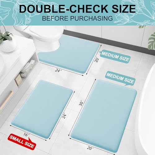 Smiry Memory Foam Bath Mat 30x20, Extra Soft and Absorbent Bathroom Rugs - Image 2