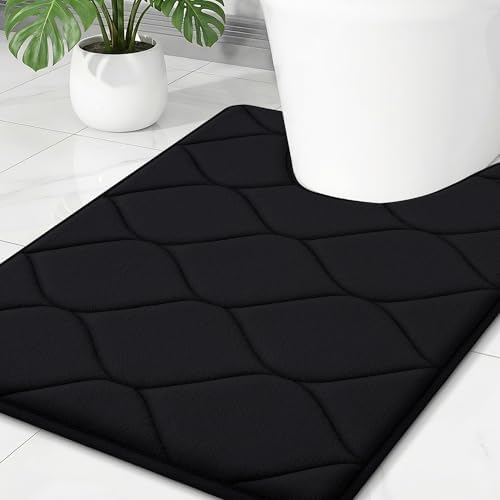 Smiry Memory Foam U-Shaped Toilet Mat 24x20, Soft Absorbent Toilet Rugs by Smiry