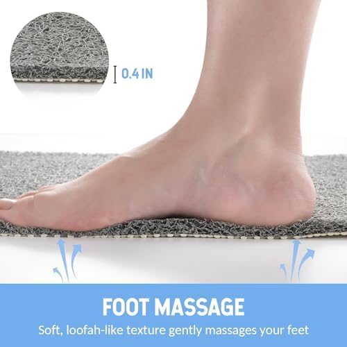 Hargiis Non Slip Shower Mat, Anti Slip Bath Mat, Quick Drying Bath Tub Mats, Foot Scrubber Mat, Anti Slip Mat for Tub, Floor, Bathroom, Home, Kitchen, Hotel (Grey 24”x24”) - Image 5