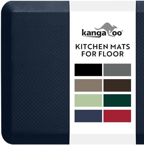 KANGAROO Cushioned Anti Fatigue Kitchen Mats for Floor, 20x48 Navy by Kangaroo
