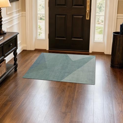 Geometric Gray 2x3 ft Sage Green Area Rug for Entryway Bathroom by Unknown