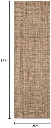 SAFAVIEH Natural Fiber Runner Rug 2'6"x12', Jute Knotted Natural NF447M - Image 2