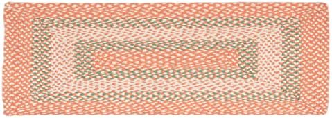 Super Area Rugs 2X6ft Farmhouse Braided Rug Runner - Natural Soft Cotton Carpet for Hallway, Entryway, Kitchen Sink - Primitive Country Woven Rug - Coral/Green/Ivory - Image 7