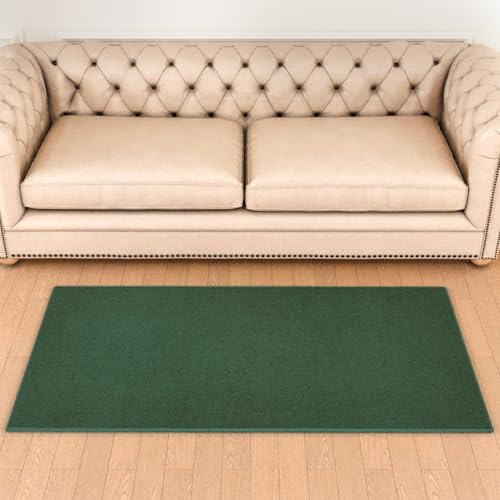 Area Rug with Non Slip Rubber Backing 3' * 5', Washable Soft Floor Carpet for Living Room, Kitchen, Entryway Indoor, Bedroom, Laundry, Low Pile Area Rugs, Solid Color with Pointillism Style, Green - Image 6