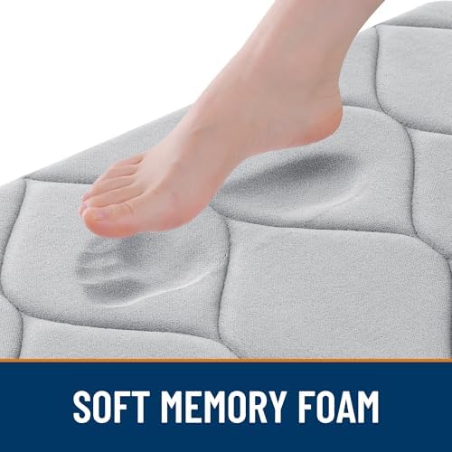 Smiry Memory Foam Bath Mat 24x16, Ultra Soft Absorbent Bathroom Rugs - Image 2