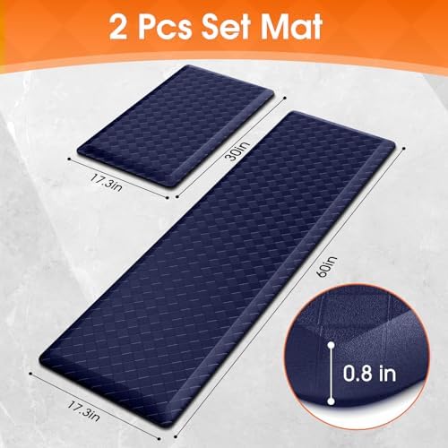 TranquilRelax 4/5 Inch Cushioned Anti Fatigue Kitchen Mats for Floor, Blue - Image 2