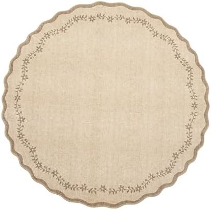 GarveeHome Round Area Rug 5ft Scalloped Washable Circle Rug for Bedroom - Image 4