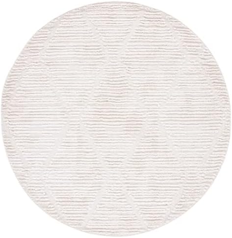 SAFAVIEH Marrakesh Collection Area Rug - 6'7" Round, Beige, Moroccan Trellis Design, Non-Shedding & Easy to Clean, Ideal for Living Room, Bedroom, Dining Space (MRK517C) - Image 3
