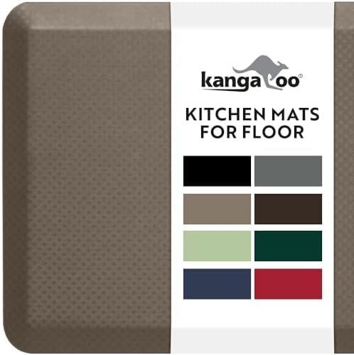 KANGAROO Cushioned Anti Fatigue Kitchen Mats for Floor, 20x48 Cappuccino by Kangaroo