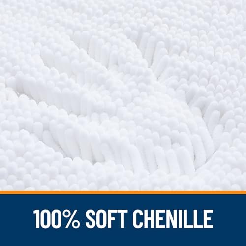 OLANLY Bathroom Runner Rugs 47x20, Extra Soft Absorbent Chenille Bath Rugs - Image 3