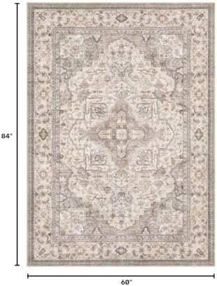 EIEIHOUSE 7x10 Area Rug Washable Vintage Rugs for Living Room Brown/Multi - Image 2