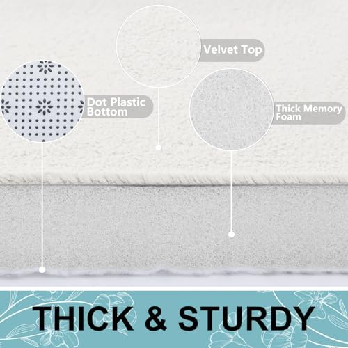 Smiry Memory Foam Bath Mat 30x20, Extra Soft and Absorbent Bathroom Rugs - Image 2