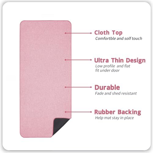 Bosap Bath Mat,Ultra Thin Bathroom Runner Rugs,Large Bath Mats for Bathroom,Quick Dry,Non-Slip,Machine Washable,Low Pile,Bath Rug,Shower Outside,Sink,Home Decor Accessories.Pink,2'x5'（24x60inch） - Image 2
