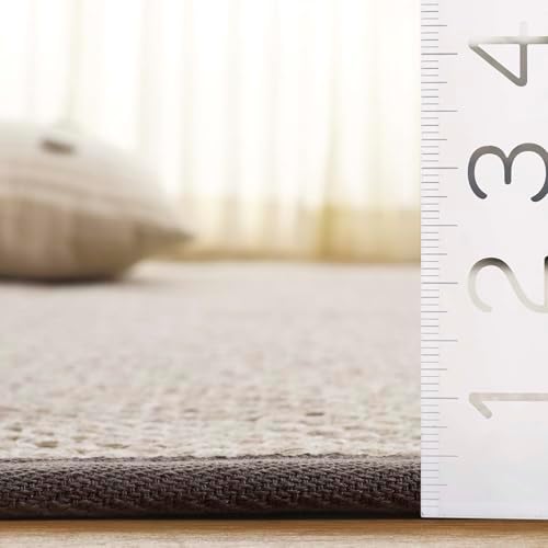 SAFAVIEH Natural Fiber Square Rug 9' Textured, Marble & Khaki NF143E - Image 6