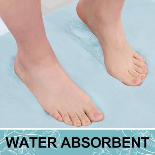 Smiry Memory Foam Toilet Rugs 24x20, Extra Soft Absorbent Bathroom Rugs - Image 5