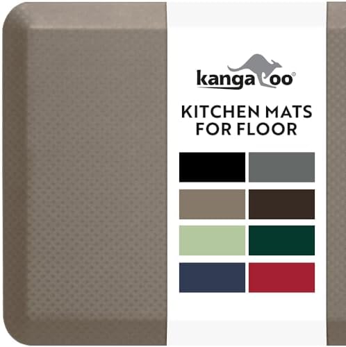 KANGAROO Cushioned Anti Fatigue Kitchen Mats for Floor, 70x24, Cappuccino by Kangaroo