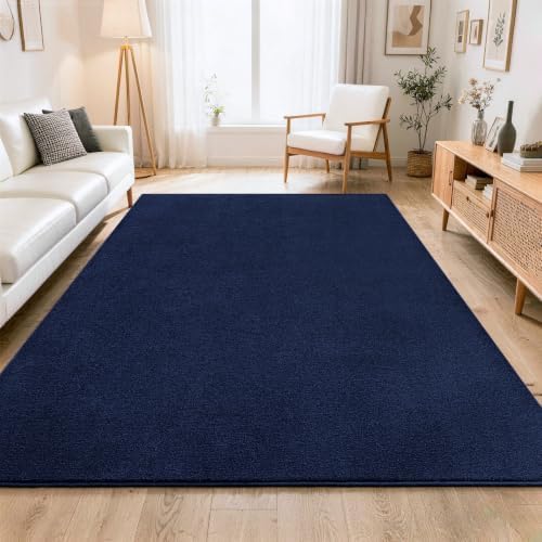 ISEAU 3x5 Rug for Bedroom, Soft Memory Foam Carpet with Upgraded Non-Slip Silicone-Grip Bottom, Fluffy Shaggy Machine Washable Rugs for Living Room Kids Boys Girls Dorm Playroom, Navy Blue - Image 7