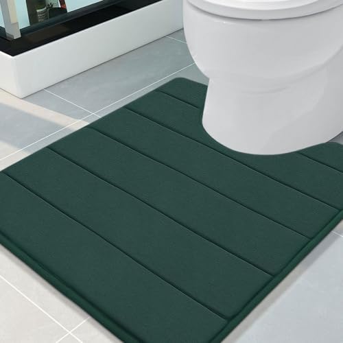 Buganda Memory Foam U-Shaped Toilet Rugs 24 x 20, Absorbent Bathroom mat by Buganda