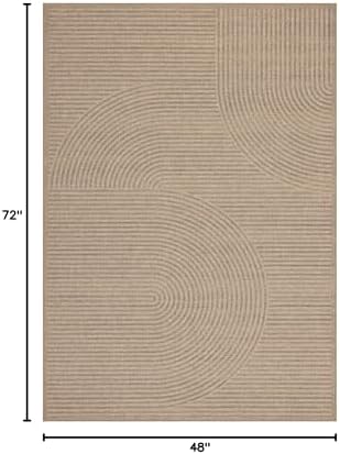 Easy Jute Rug for Pet Homes: 4x6 Outdoor Rug - Swirl Curved Pattern - Image 2