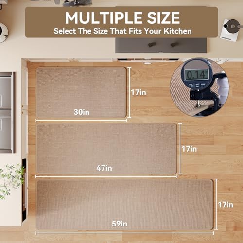 YDKGL Long Kitchen Runner Rugs Kitchen Mat Non Slip Washable Brown 17"x71" - Image 2