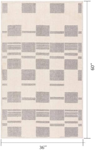 Pale Grey Matrix 3x5 ft Light Gray Area Rug for Bedroom Living Room - Image 2