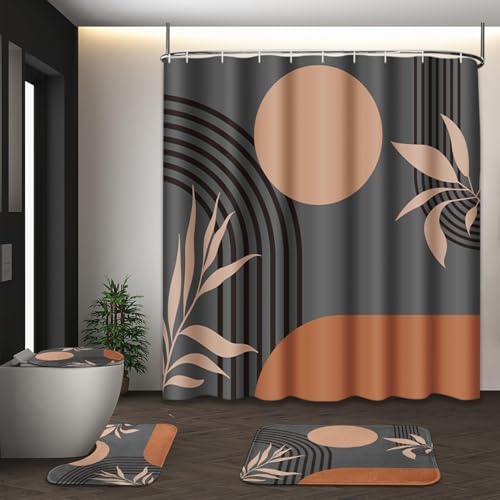 Bathroom Sets with Shower Curtain and Rugs, Set of 4, Mid Century by Tayney