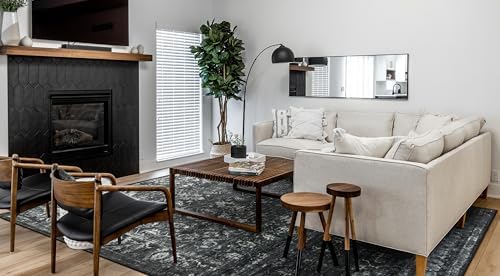 Morebes Vintage 8x10 Area Rugs for Living Room, Washable Black Rugs for Bedroom Farmhouse Non-Slip, Soft Distressed Indoor Floor Boho Carpet for Dining Room Playroom Home Office - Image 4