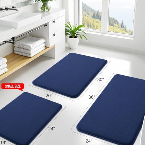 Smiry Memory Foam Bath Mat 45x27, Extra Soft Absorbent Bathroom Rugs - Image 2