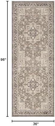 cotiled 3x8 Hallway Runner Rug for Entryway, Non-Slip Vintage, Brown - Image 2
