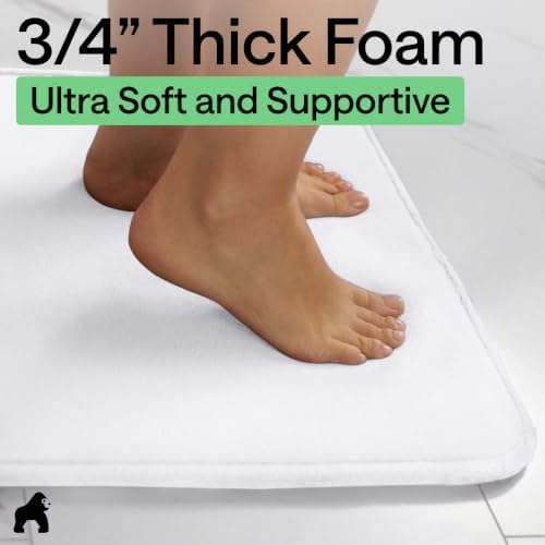GORILLA GRIP® Memory Foam Bath Rug for Bathroom, 36x24 White - Image 4