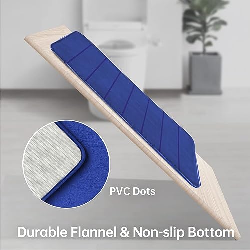 RUN HELIX Memory Foam Bath Mat Rug Set 3 Piece, Ultra Soft Non Slip and Absorbent Bathroom Rug, Machine Wash Dry, Comfortable, Thick Bath Rug Carpet for Bathroom Floor, Tub and Shower, Navy - Image 5