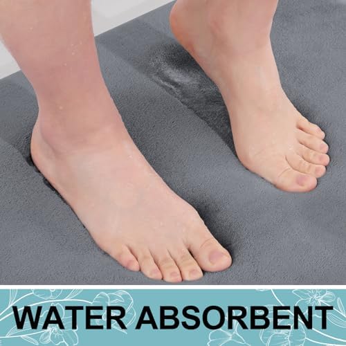 Smiry Memory Foam Bath Mat 59x20, Extra Soft and Absorbent Bathroom Rugs - Image 5