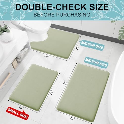 Smiry Memory Foam Toilet Rugs 24x20, Extra Soft Absorbent Bathroom Rugs - Image 2