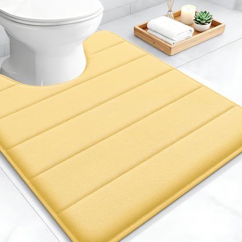 OLANLY Memory Foam Toilet Rugs U Shaped 24x20, Super Soft and Absorbent by OLANLY