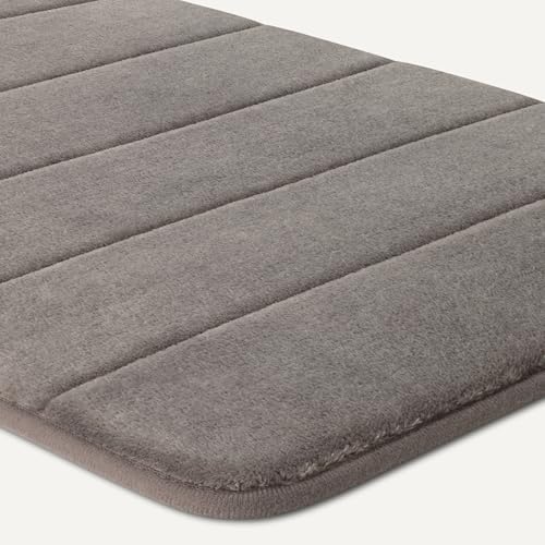 Amazon Basics Bath Mat for Bathroom, Absorbent Plush Memory Foam, Fast Dry Microfiber, Non-Slip, 17 x 24 Inches, Dark Gray - Image 4