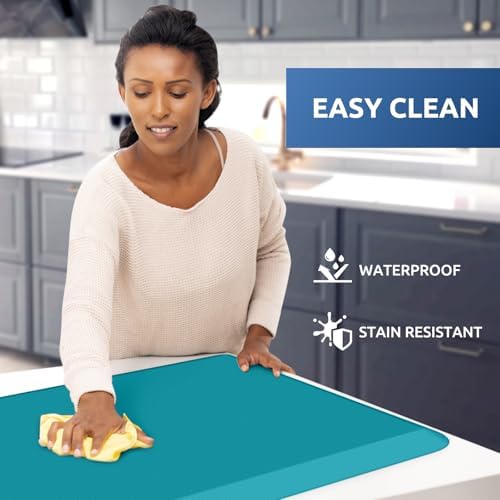 KitchenClouds Kitchen Mat Cushioned Anti Fatigue Rug 20"x32" Water Resistant Non Slip Standing and Comfort Desk/Floor Mats for House Sink Office (Green) - Image 3
