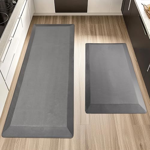 Tyrot Extra Thick Anti Fatigue Mat for Kitchen Floor, 20x32+20x48, Grey by TyrotHomeDecor