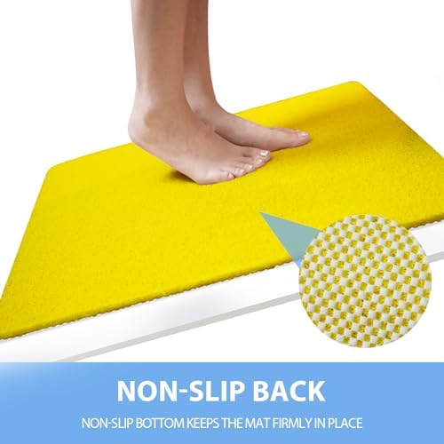 Hargiis Non-Slip Bathtub Mat, Anti Slip Shower Mat, Fast Drying Bathtub Mats, Foot Scrubber Mat, Anti Slip Mat for Tub, Floor, Bathroom, Kitchen, Home, Hotel (Yellow 40"×28") - Image 3