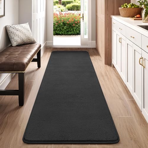 AROGAN 2x8 Runner Rug for Hallway, Long Runner Rugs Non Slip, Dark Grey by AROGANAREARUG