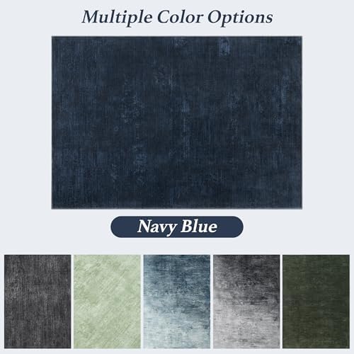 2.7x6 Washable Runner Rugs, Navy Blue Stainproof Non-Slip for Hallway - Image 6