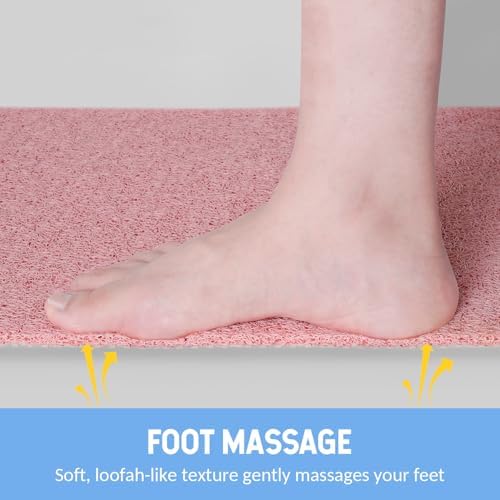 Hargiis Non-Slip Bathtub Mat, 2 Pack Anti Slip Shower Mat, Fast Drying Bathtub Mats, Foot Scrubber Mat, Anti Slip Mat for Tub, Floor, Bathroom, Kitchen, Home, Hotel (Pink 24"×16"+24"×16") - Image 5